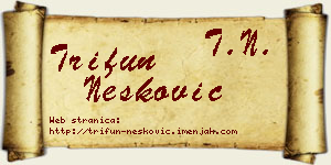 Trifun Nešković vizit kartica